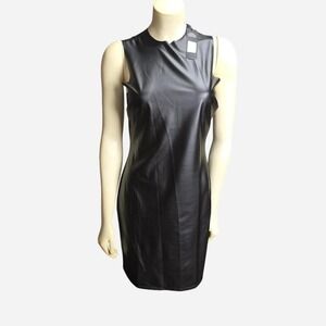 Fashion‎ Nova Black Faux Leather Sleeveless Bodycon Dress New With Tags